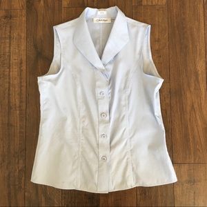 Calvin Klein Sleeveless Button-down Blouse
